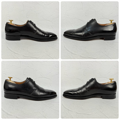【リフト交換済み】Crockett&Jones クロケットアンドジョーンズ HIGHBURY ハイバリー プレーン 外羽根 3アイレット 黒 ブラック BLACK UK5.5 / 24cm【W3023】