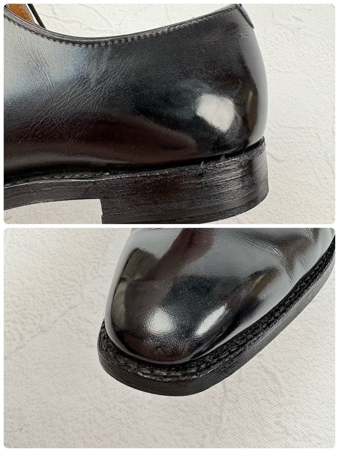 【リフト交換済み】Crockett&Jones クロケットアンドジョーンズ HIGHBURY ハイバリー プレーン 外羽根 3アイレット 黒 ブラック BLACK UK5.5 / 24cm【W3023】