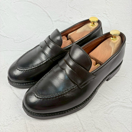 【良品】WHEEL ROBE ウィールローブ コインローファー #15079 HEAVY STITCHING LOAFER 黒 ブラック 6.5 ［W3229］