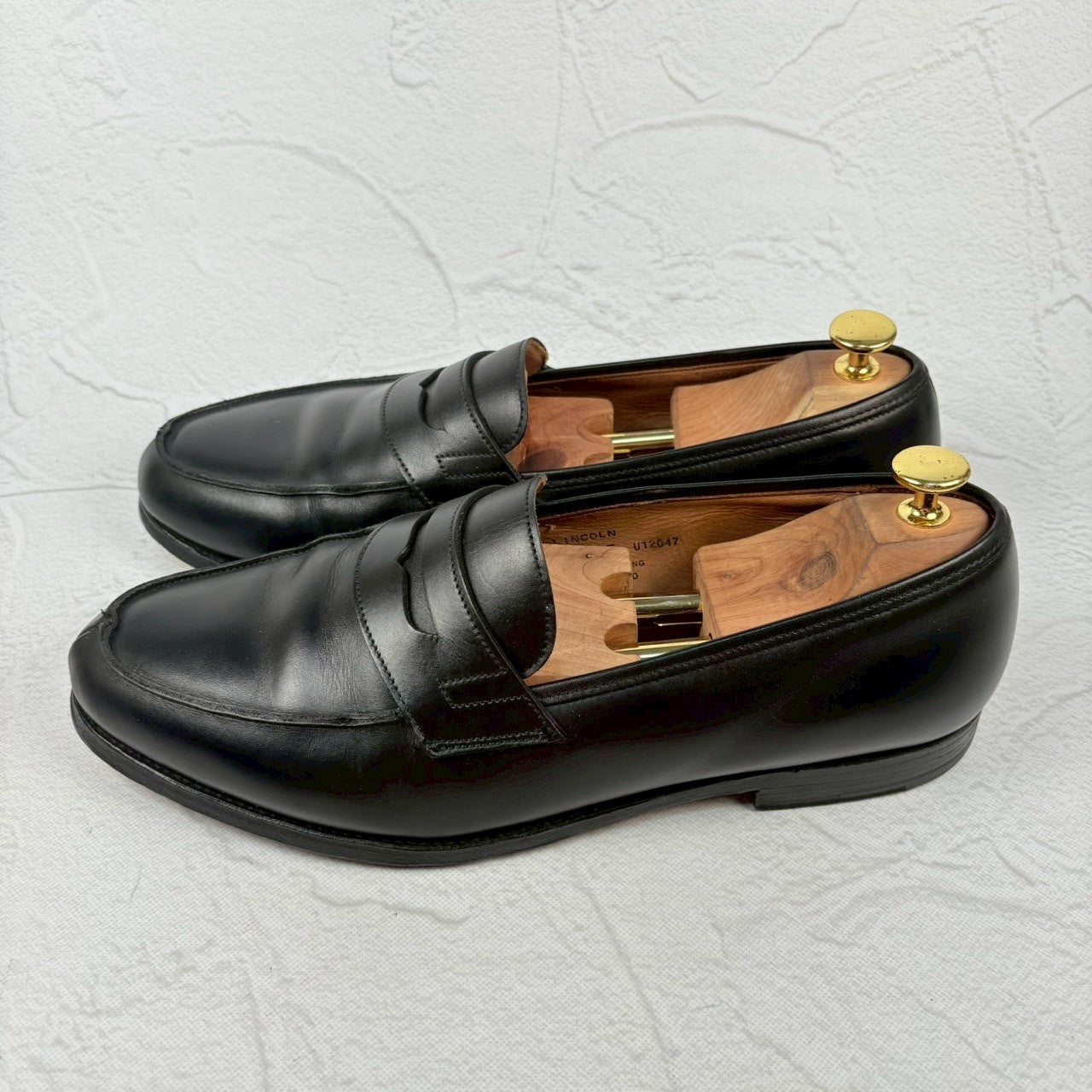 【良品】Crockett&Jones クロケットアンドジョーンズ LINCOLN リンカーン コインローファー 8417 黒 ブラック 9.5 F ［W3230］