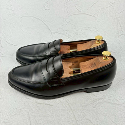 【良品】Crockett&Jones クロケットアンドジョーンズ LINCOLN リンカーン コインローファー 8417 黒 ブラック 9.5 F ［W3230］