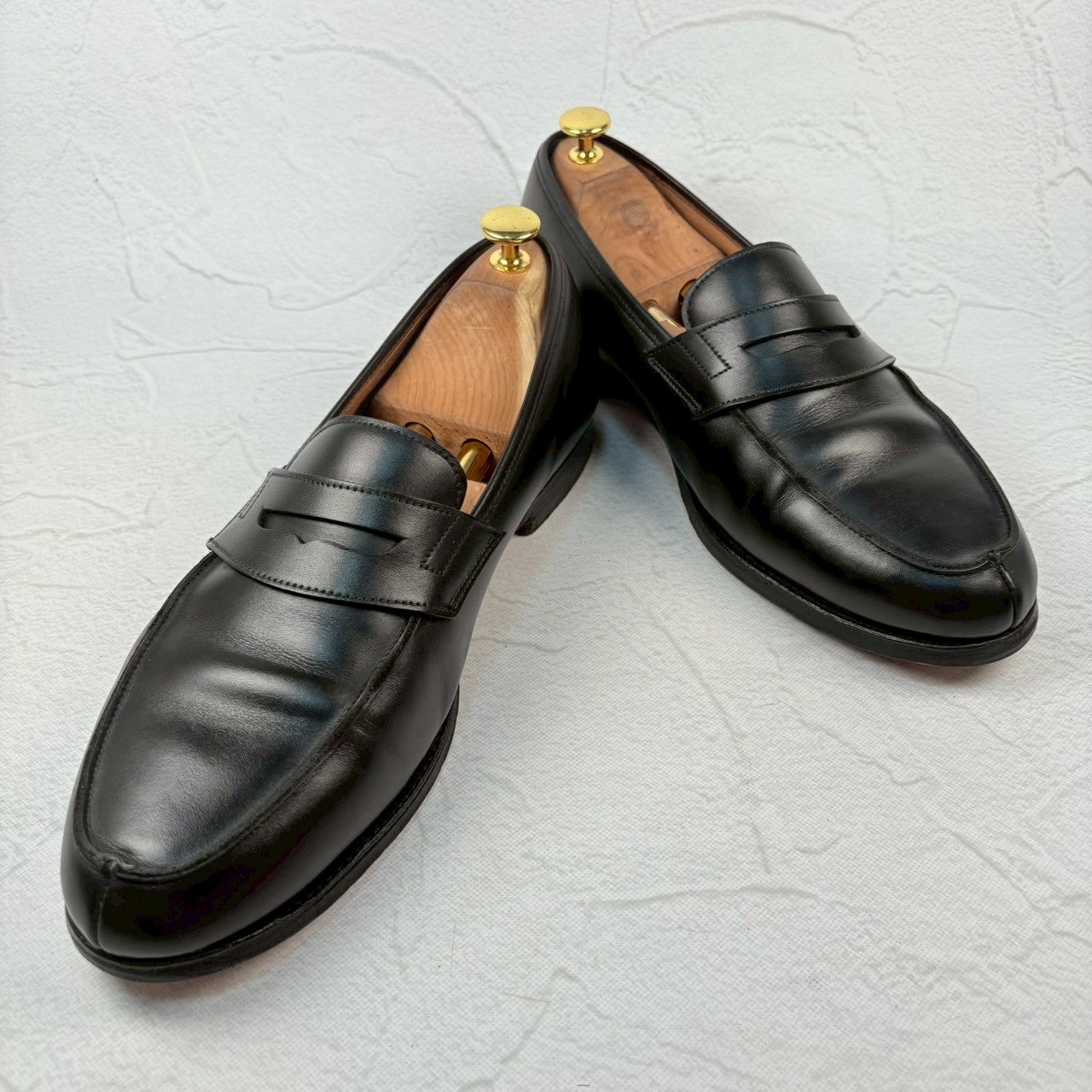 【良品】Crockett&Jones クロケットアンドジョーンズ LINCOLN リンカーン コインローファー 8417 黒 ブラック 9.5 F ［W3230］