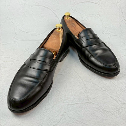 【良品】Crockett&Jones クロケットアンドジョーンズ LINCOLN リンカーン コインローファー 8417 黒 ブラック 9.5 F ［W3230］