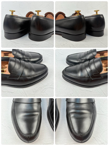 【良品】Crockett&Jones クロケットアンドジョーンズ LINCOLN リンカーン コインローファー 8417 黒 ブラック 9.5 F ［W3230］