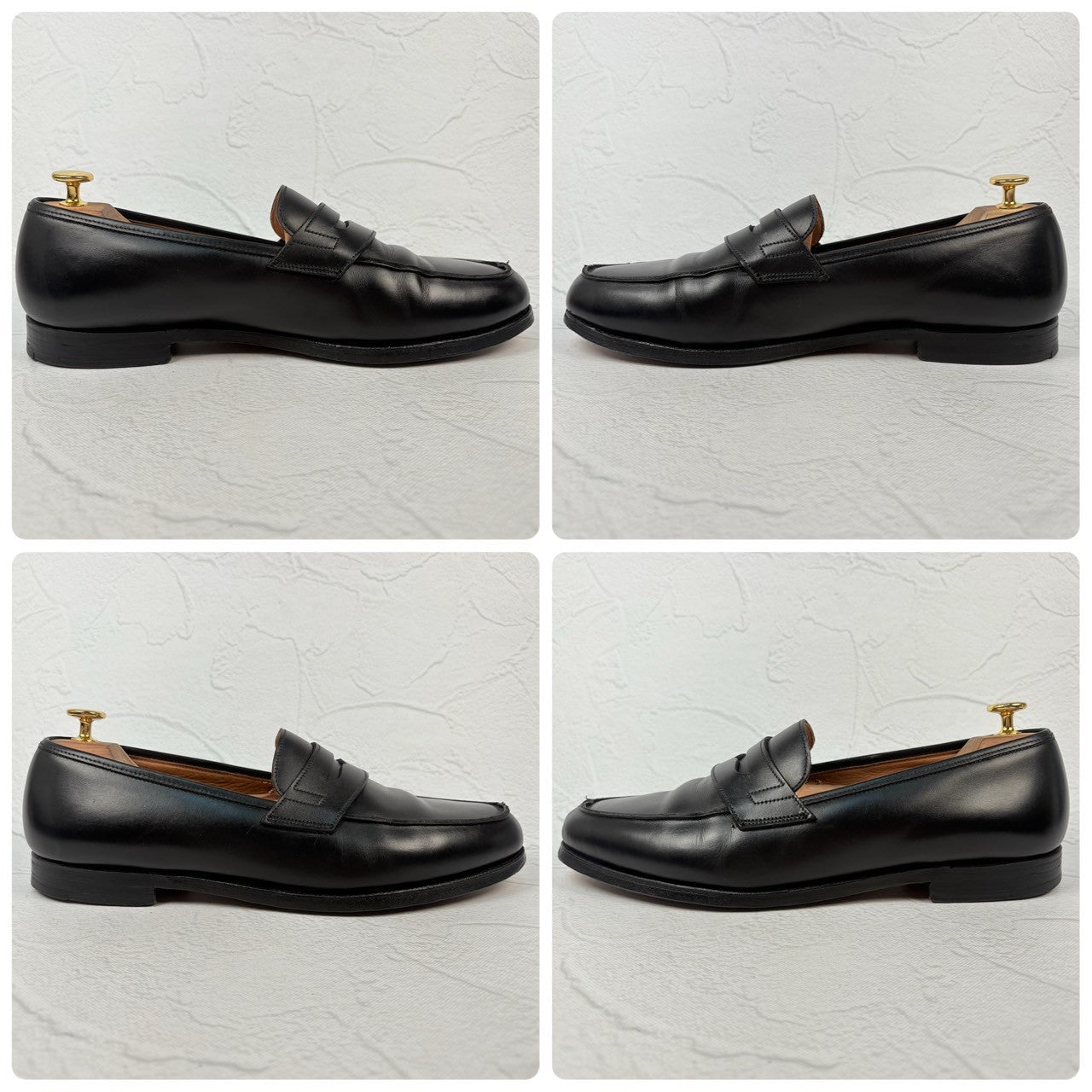 【良品】Crockett&Jones クロケットアンドジョーンズ LINCOLN リンカーン コインローファー 8417 黒 ブラック 9.5 F ［W3230］