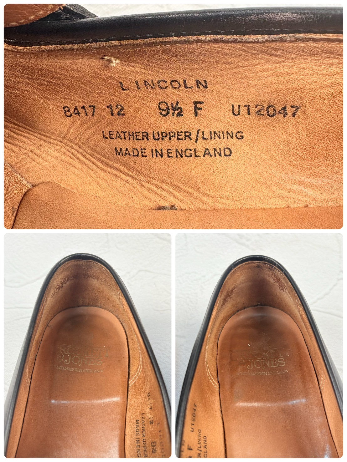 【良品】Crockett&Jones クロケットアンドジョーンズ LINCOLN リンカーン コインローファー 8417 黒 ブラック 9.5 F ［W3230］