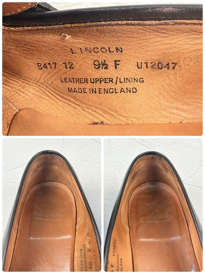 【良品】Crockett&Jones クロケットアンドジョーンズ LINCOLN リンカーン コインローファー 8417 黒 ブラック 9.5 F ［W3230］