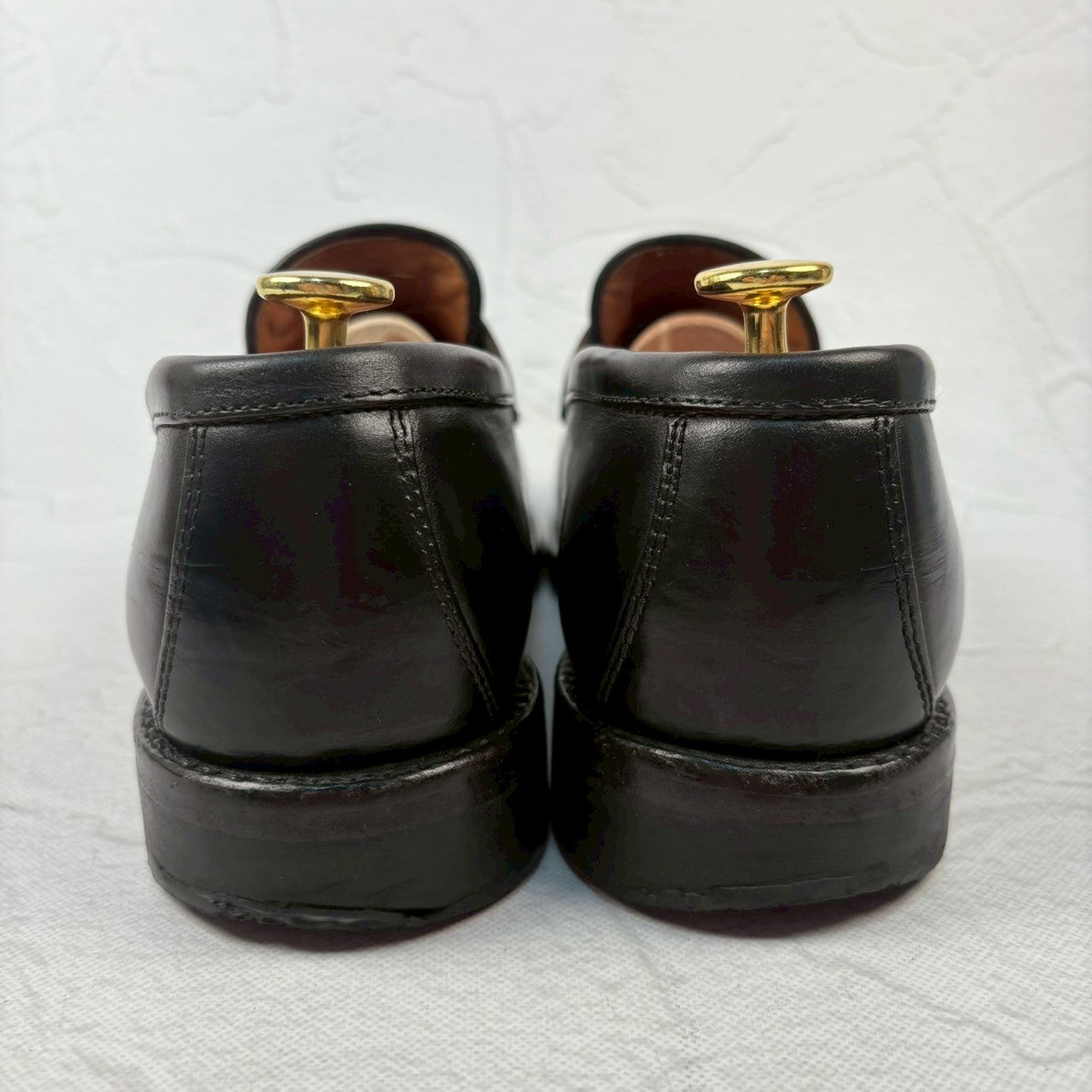 【良品】WHEEL ROBE ウィールローブ コインローファー #15079 HEAVY STITCHING LOAFER 黒 ブラック 6.5 ［W3229］