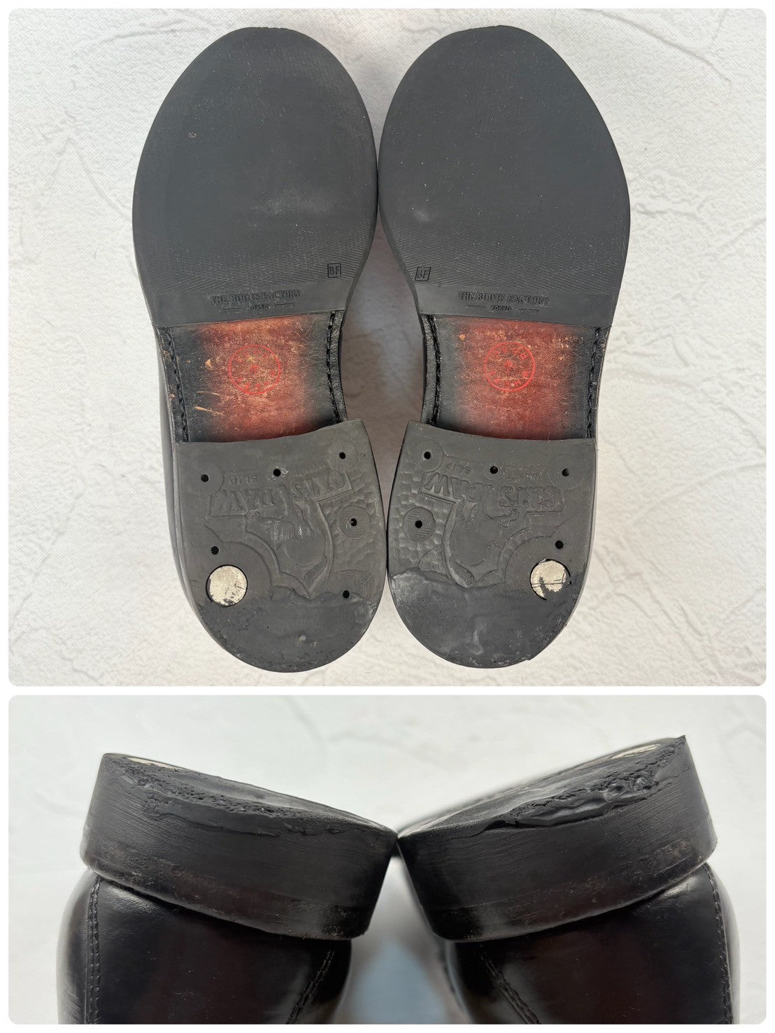 【良品】WHEEL ROBE ウィールローブ コインローファー #15079 HEAVY STITCHING LOAFER 黒 ブラック 6.5 ［W3229］