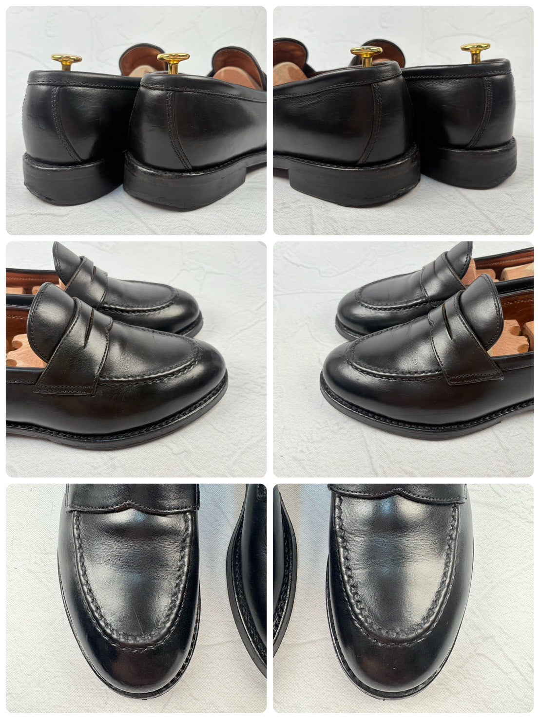 【良品】WHEEL ROBE ウィールローブ コインローファー #15079 HEAVY STITCHING LOAFER 黒 ブラック 6.5 ［W3229］