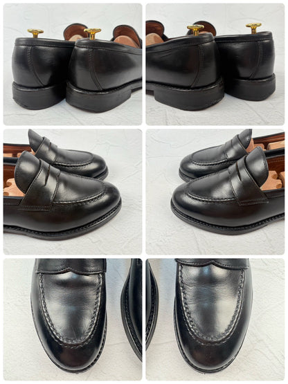 【良品】WHEEL ROBE ウィールローブ コインローファー #15079 HEAVY STITCHING LOAFER 黒 ブラック 6.5 ［W3229］