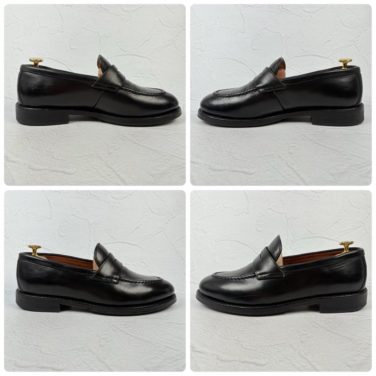 【良品】WHEEL ROBE ウィールローブ コインローファー #15079 HEAVY STITCHING LOAFER 黒 ブラック 6.5 ［W3229］
