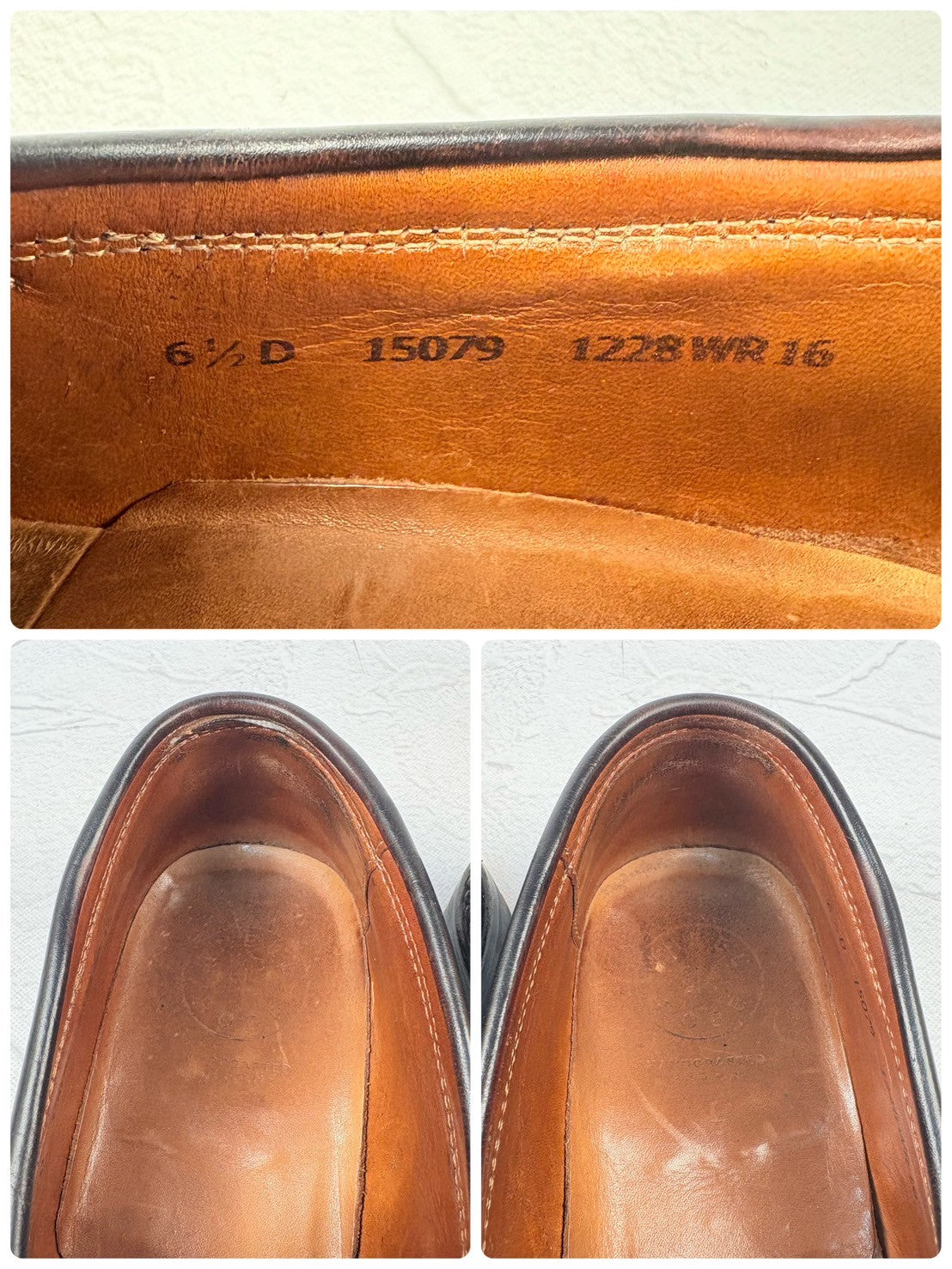 【良品】WHEEL ROBE ウィールローブ コインローファー #15079 HEAVY STITCHING LOAFER 黒 ブラック 6.5 ［W3229］