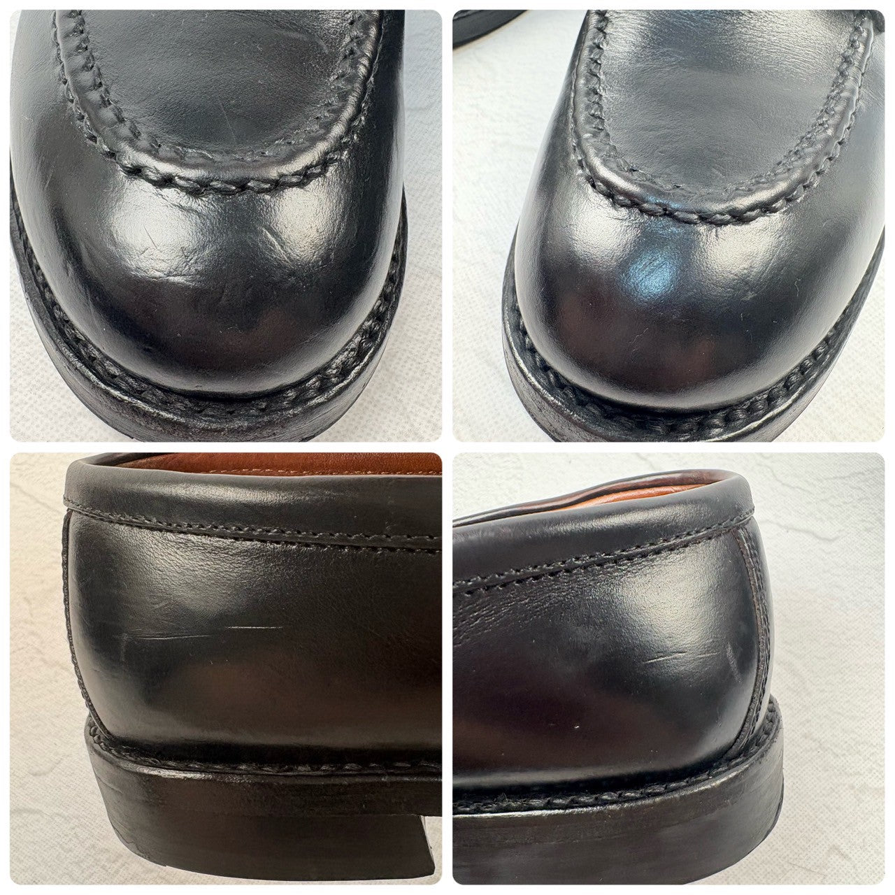 【良品】WHEEL ROBE ウィールローブ コインローファー #15079 HEAVY STITCHING LOAFER 黒 ブラック 6.5 ［W3229］