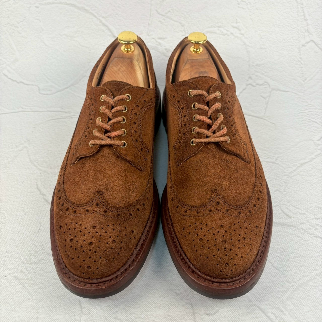 【美品】 Tricker's  トリッカーズ Bourton バートン スエード 茶 ブラウン 8h-5 英国靴 ［W3232］