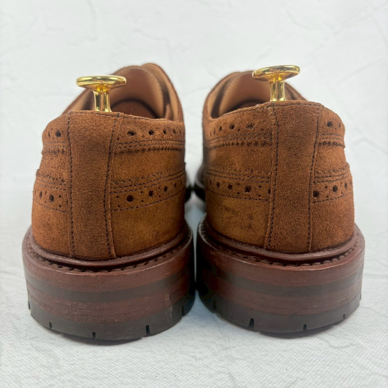 【美品】 Tricker's  トリッカーズ Bourton バートン スエード 茶 ブラウン 8h-5 英国靴 ［W3232］