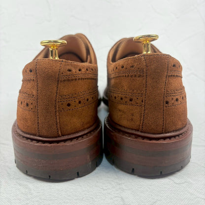 【美品】 Tricker's  トリッカーズ Bourton バートン スエード 茶 ブラウン 8h-5 英国靴 ［W3232］