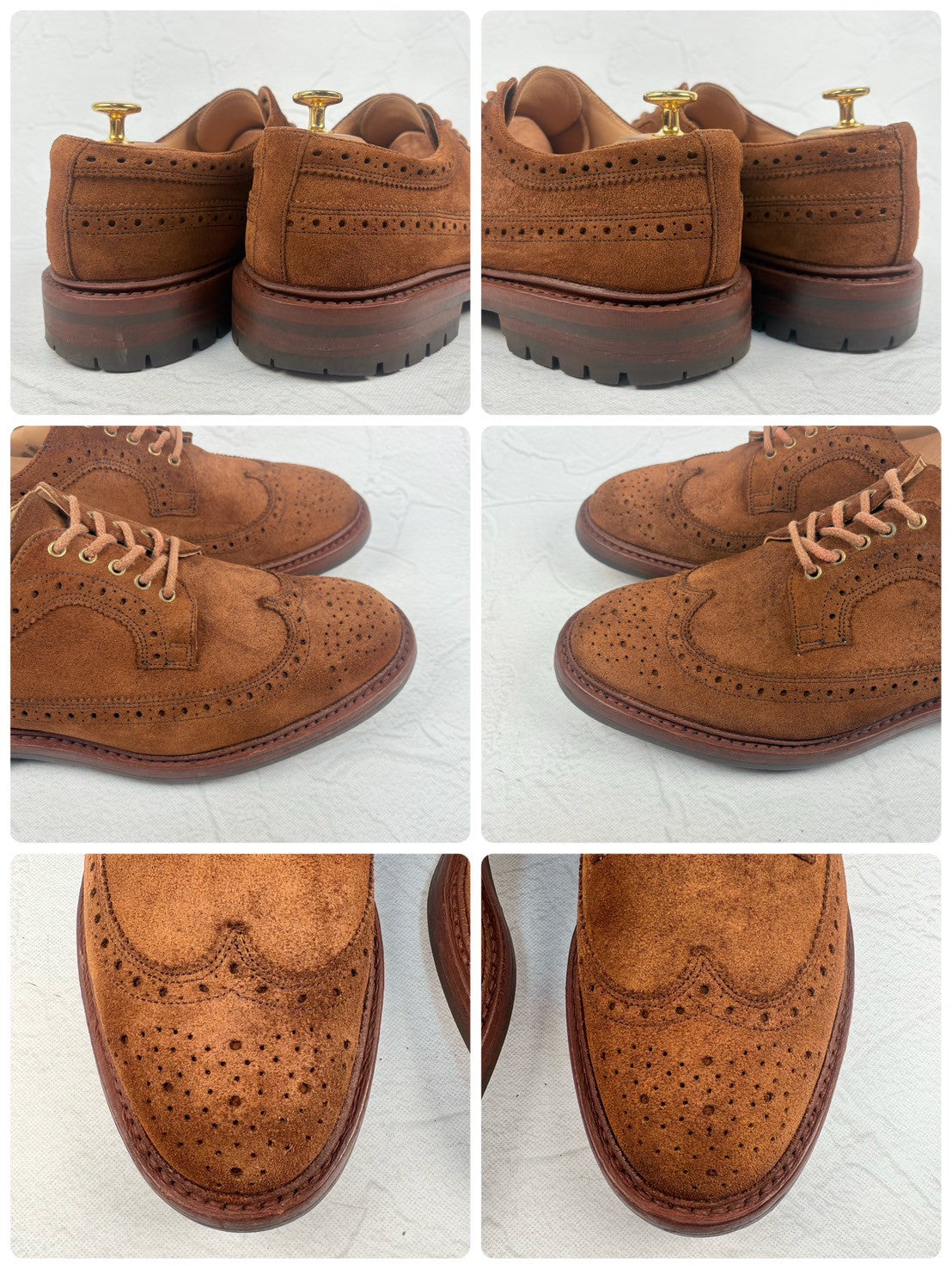 【美品】 Tricker's  トリッカーズ Bourton バートン スエード 茶 ブラウン 8h-5 英国靴 ［W3232］