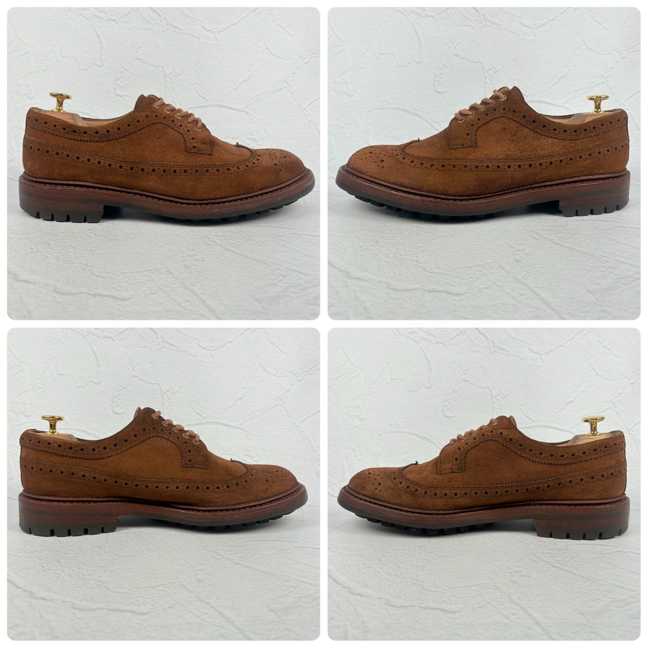【美品】 Tricker's  トリッカーズ Bourton バートン スエード 茶 ブラウン 8h-5 英国靴 ［W3232］