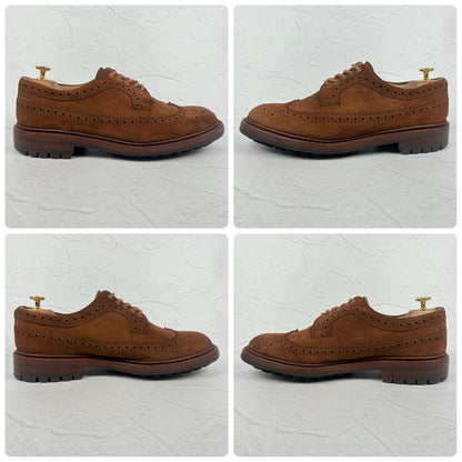 【美品】 Tricker's  トリッカーズ Bourton バートン スエード 茶 ブラウン 8h-5 英国靴 ［W3232］