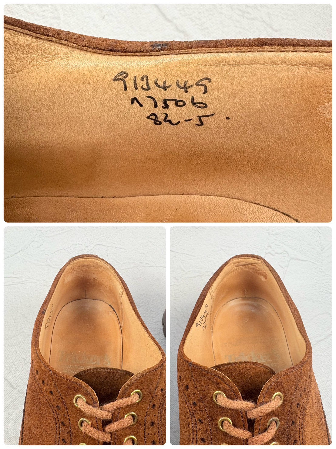 【美品】 Tricker's  トリッカーズ Bourton バートン スエード 茶 ブラウン 8h-5 英国靴 ［W3232］