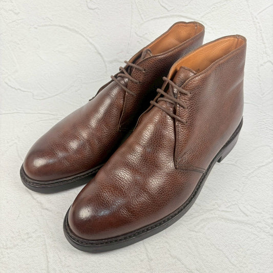 【良品】Crockett&Jones クロケットアンドジョーンズ CHEPSTOW チェプストウ ジョージブーツ チャッカ シボ革 茶 7.5 ［W3235］