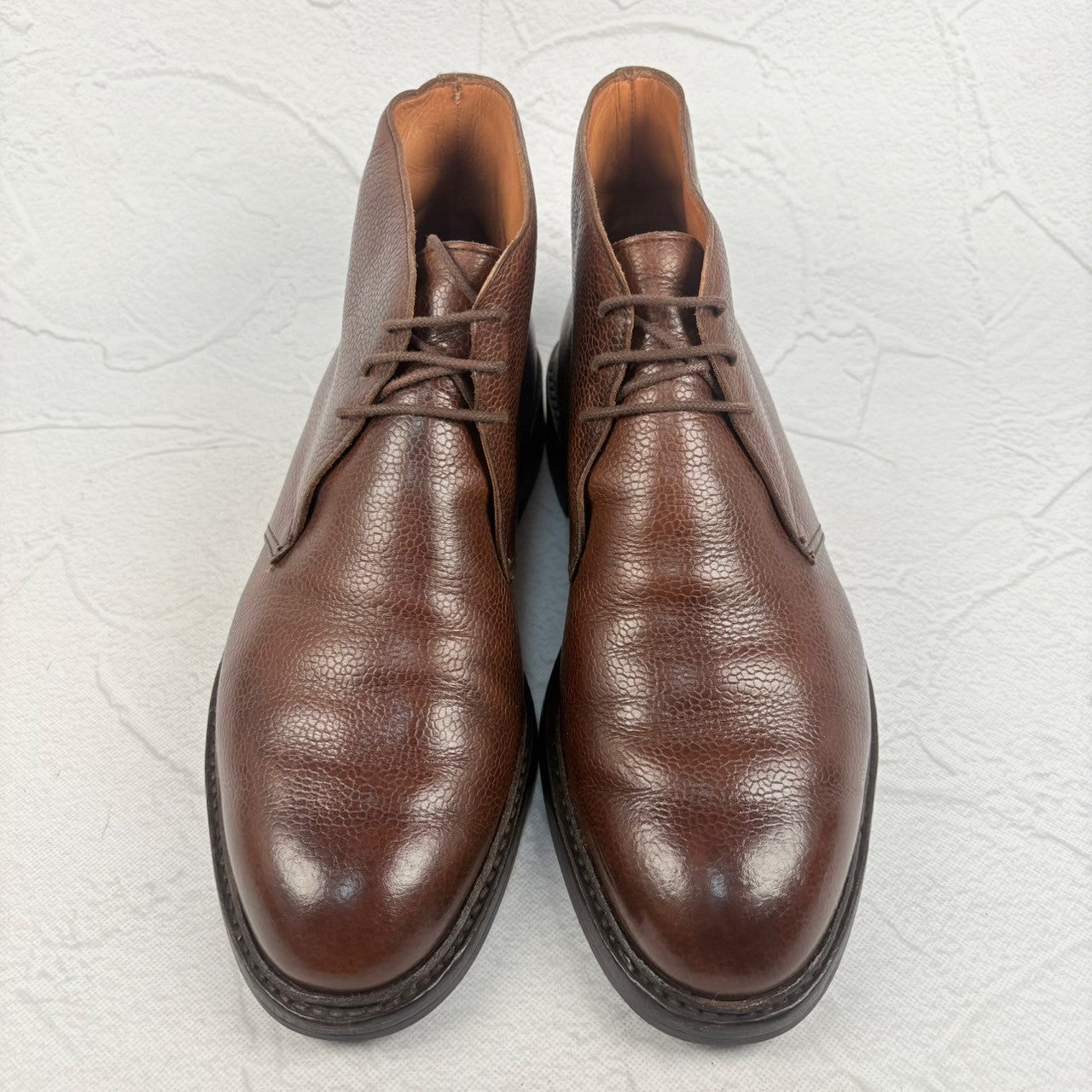 【良品】Crockett&Jones クロケットアンドジョーンズ CHEPSTOW チェプストウ ジョージブーツ チャッカ シボ革 茶 7.5 ［W3235］