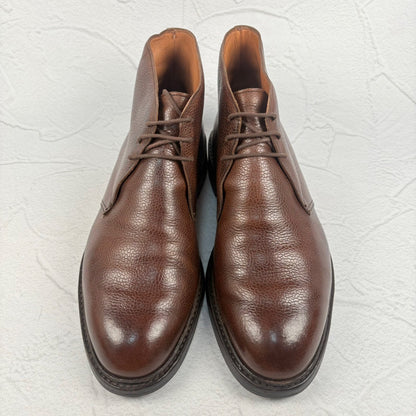 【良品】Crockett&Jones クロケットアンドジョーンズ CHEPSTOW チェプストウ ジョージブーツ チャッカ シボ革 茶 7.5 ［W3235］