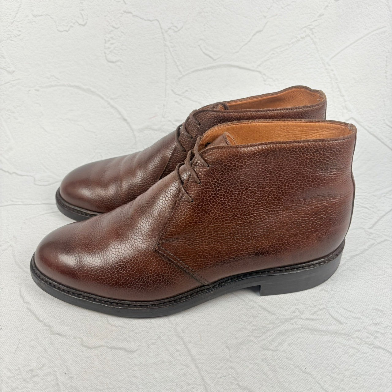 【良品】Crockett&Jones クロケットアンドジョーンズ CHEPSTOW チェプストウ ジョージブーツ チャッカ シボ革 茶 7.5 ［W3235］