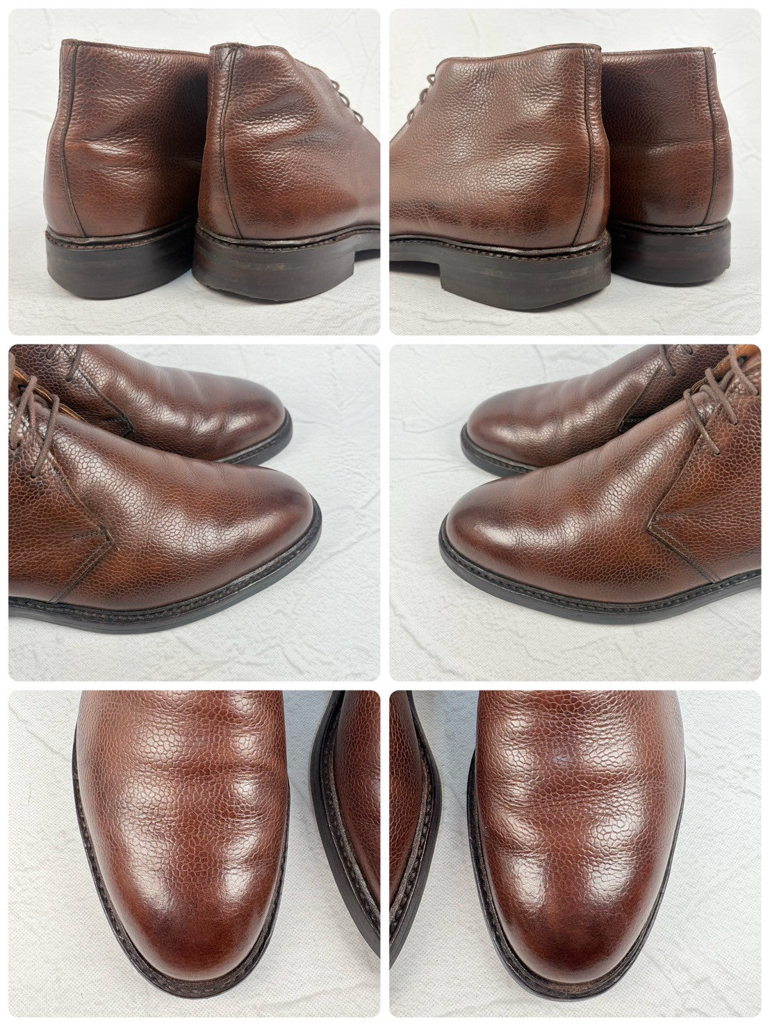 【良品】Crockett&Jones クロケットアンドジョーンズ CHEPSTOW チェプストウ ジョージブーツ チャッカ シボ革 茶 7.5 ［W3235］