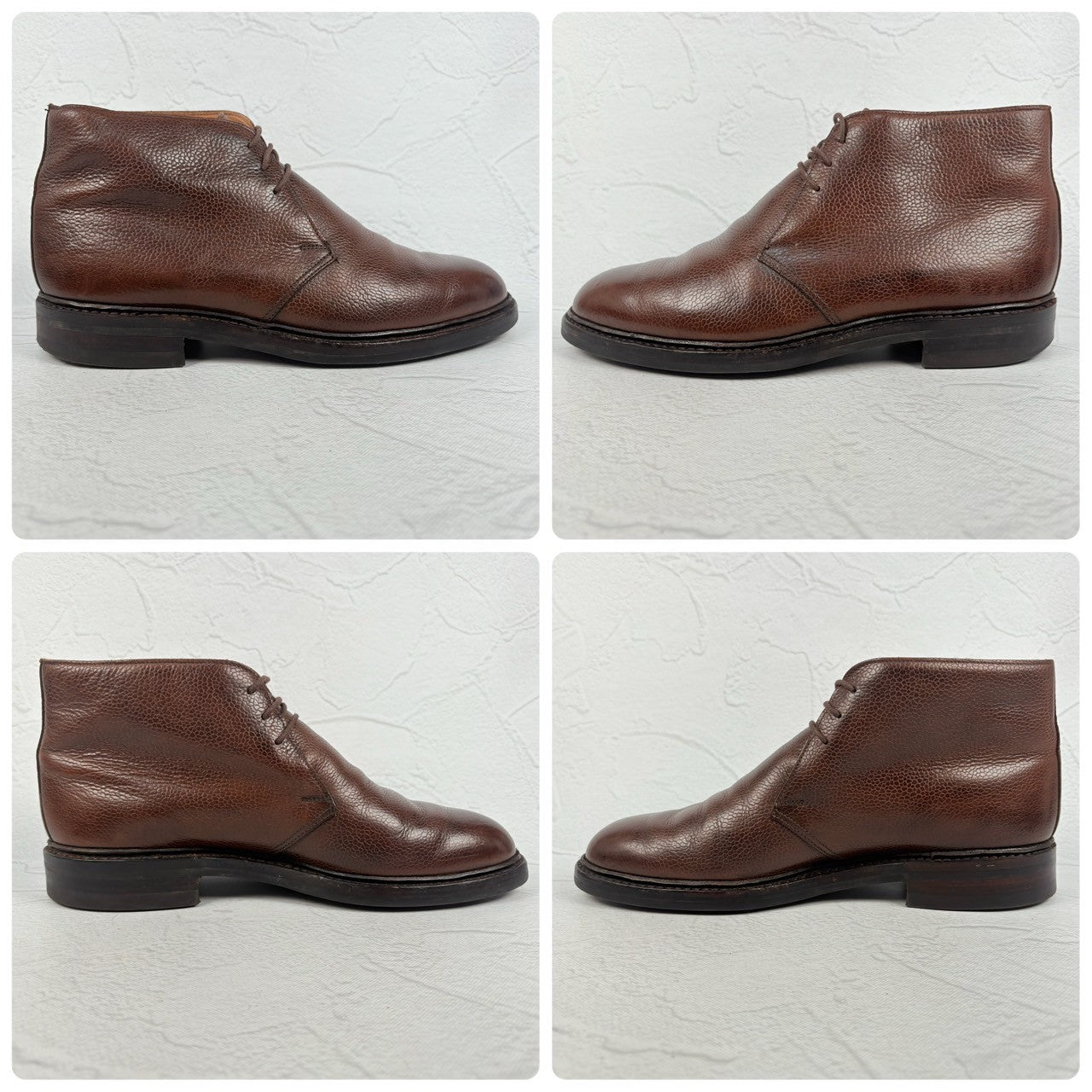 【良品】Crockett&Jones クロケットアンドジョーンズ CHEPSTOW チェプストウ ジョージブーツ チャッカ シボ革 茶 7.5 ［W3235］