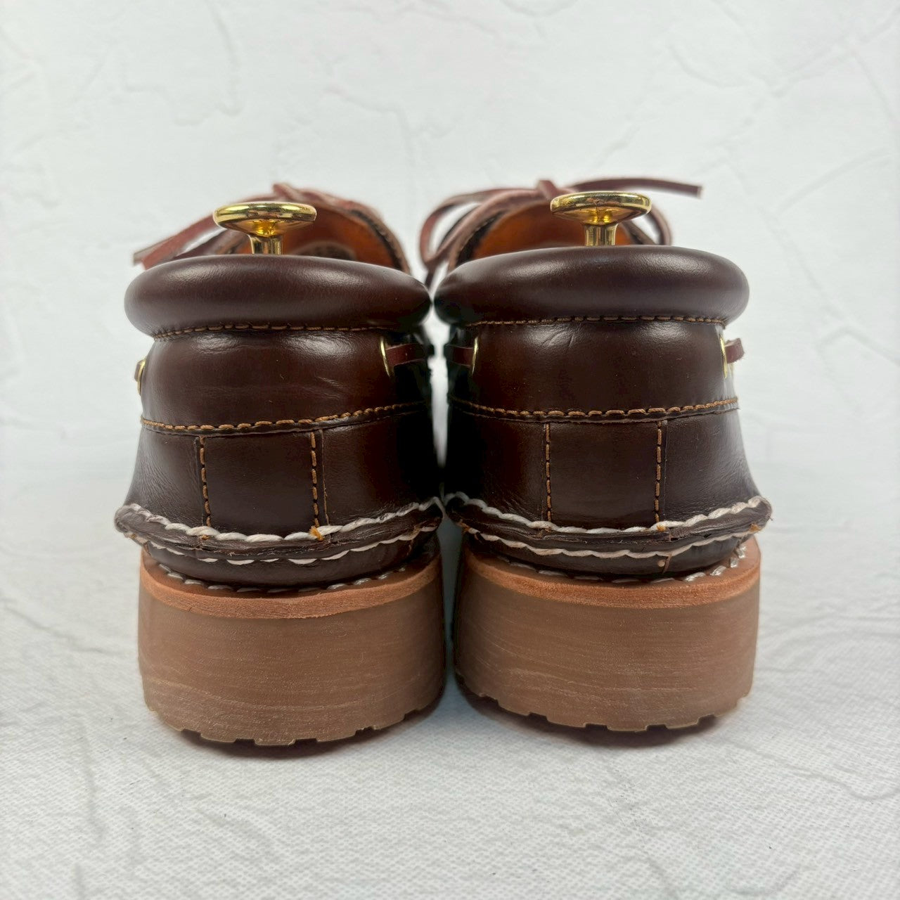 【美品】Timberland ティンバーランド 3-Eye Classic Lag スリーアイ クラシックラグ デッキシューズ 茶 ブラウン 26 米国［W3233］