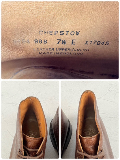 【良品】Crockett&Jones クロケットアンドジョーンズ CHEPSTOW チェプストウ ジョージブーツ チャッカ シボ革 茶 7.5 ［W3235］