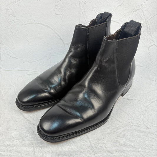 【美品】CHEANEY チーニー シップス別注 サイドゴア セミスクエア 黒 ブラック 6.5 英国製 ［W3236］