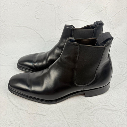 【美品】CHEANEY チーニー シップス別注 サイドゴア セミスクエア 黒 ブラック 6.5 英国製 ［W3236］