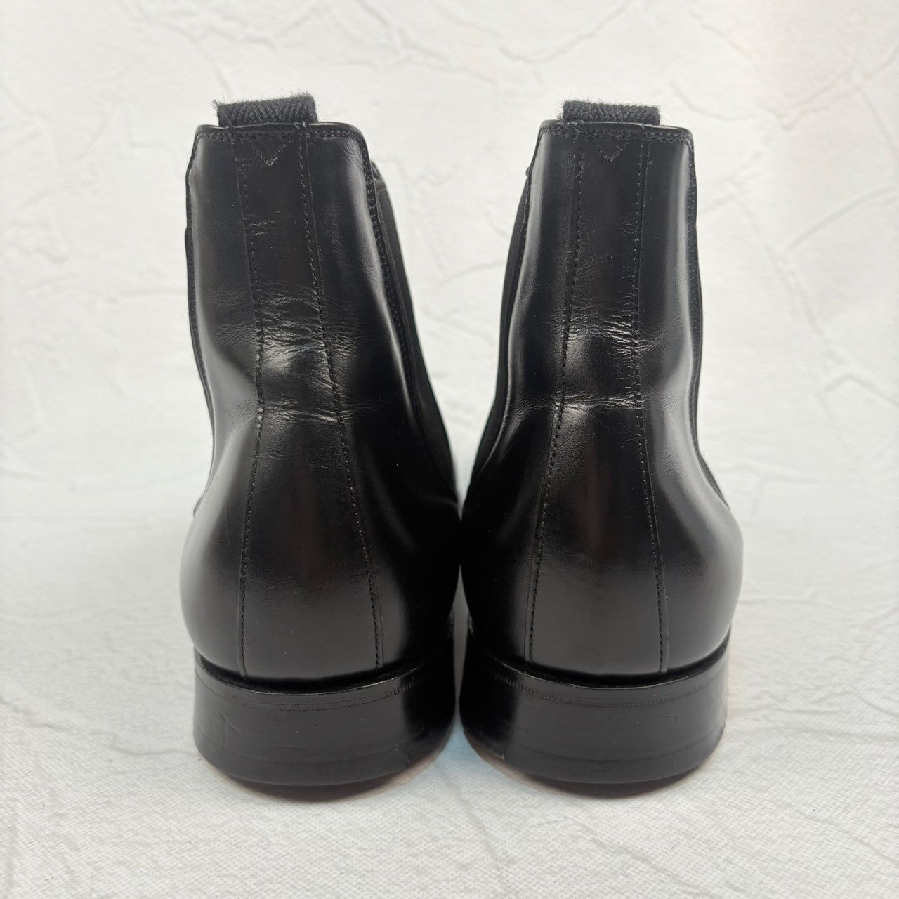 【美品】CHEANEY チーニー シップス別注 サイドゴア セミスクエア 黒 ブラック 6.5 英国製 ［W3236］