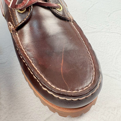 【美品】Timberland ティンバーランド 3-Eye Classic Lag スリーアイ クラシックラグ デッキシューズ 茶 ブラウン 26 米国［W3233］