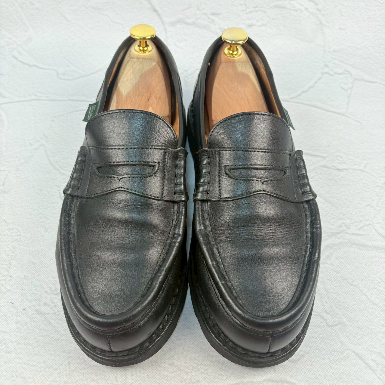 【良品】PARABOOT パラブーツ REIMS ランス コインローファー 黒 ブラック 6.5 ［W3238］