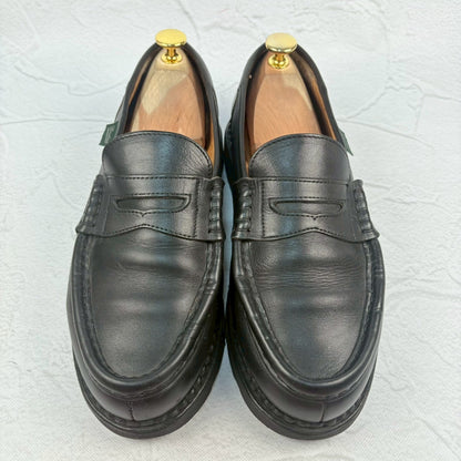 【良品】PARABOOT パラブーツ REIMS ランス コインローファー 黒 ブラック 6.5 ［W3238］
