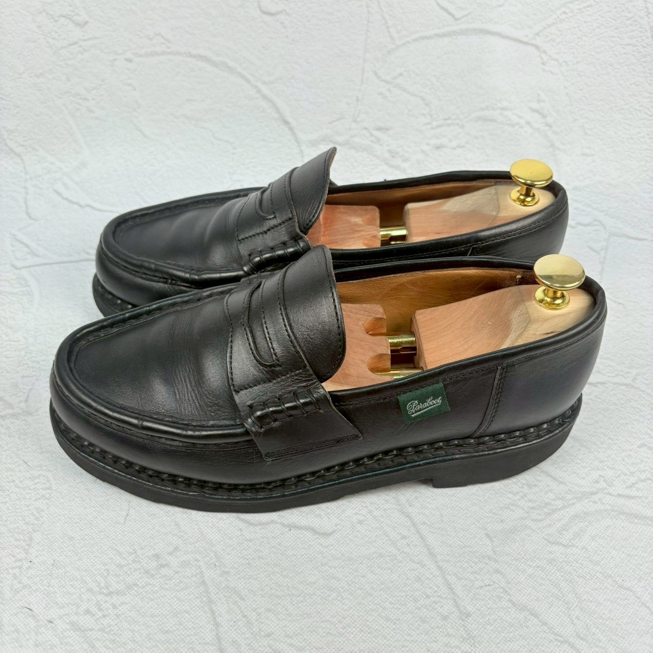 【良品】PARABOOT パラブーツ REIMS ランス コインローファー 黒 ブラック 6.5 ［W3238］