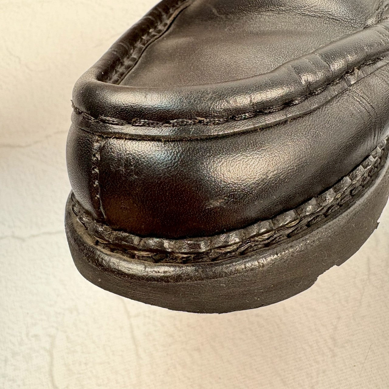 【良品】PARABOOT パラブーツ REIMS ランス コインローファー 黒 ブラック 6.5 ［W3238］