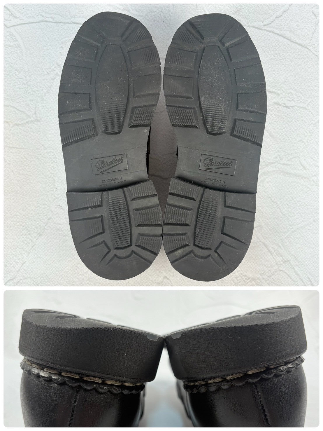 【良品】PARABOOT パラブーツ REIMS ランス コインローファー 黒 ブラック 6.5 ［W3238］