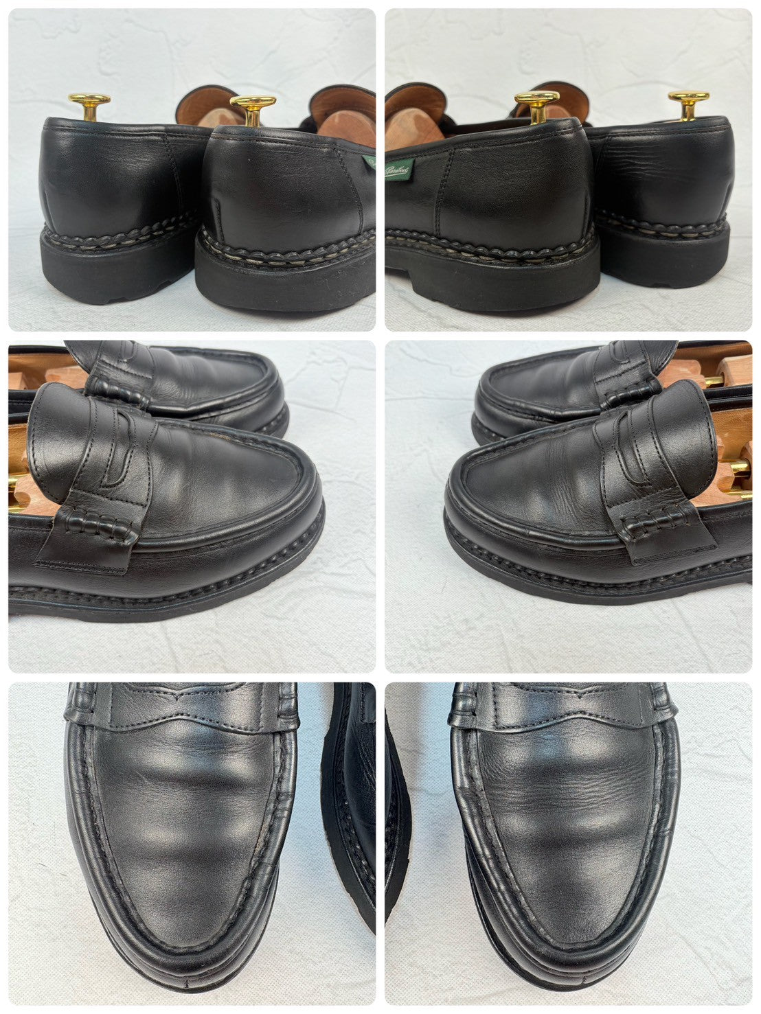 【良品】PARABOOT パラブーツ REIMS ランス コインローファー 黒 ブラック 6.5 ［W3238］