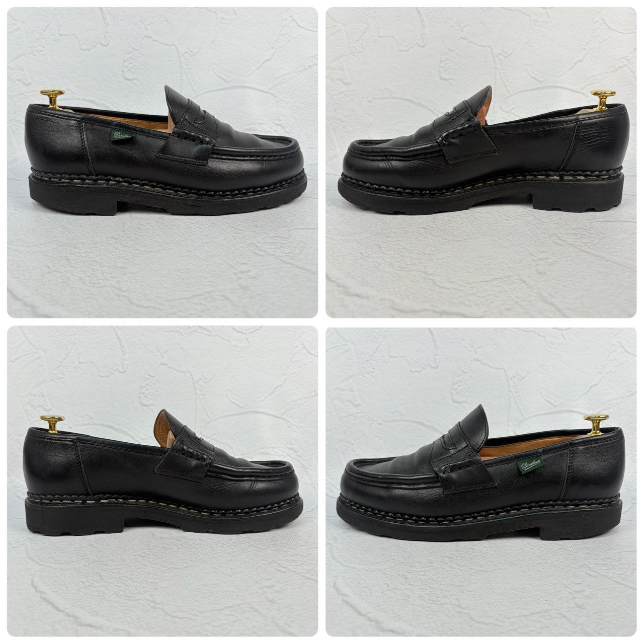 【良品】PARABOOT パラブーツ REIMS ランス コインローファー 黒 ブラック 6.5 ［W3238］