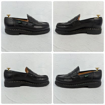 【良品】PARABOOT パラブーツ REIMS ランス コインローファー 黒 ブラック 6.5 ［W3238］