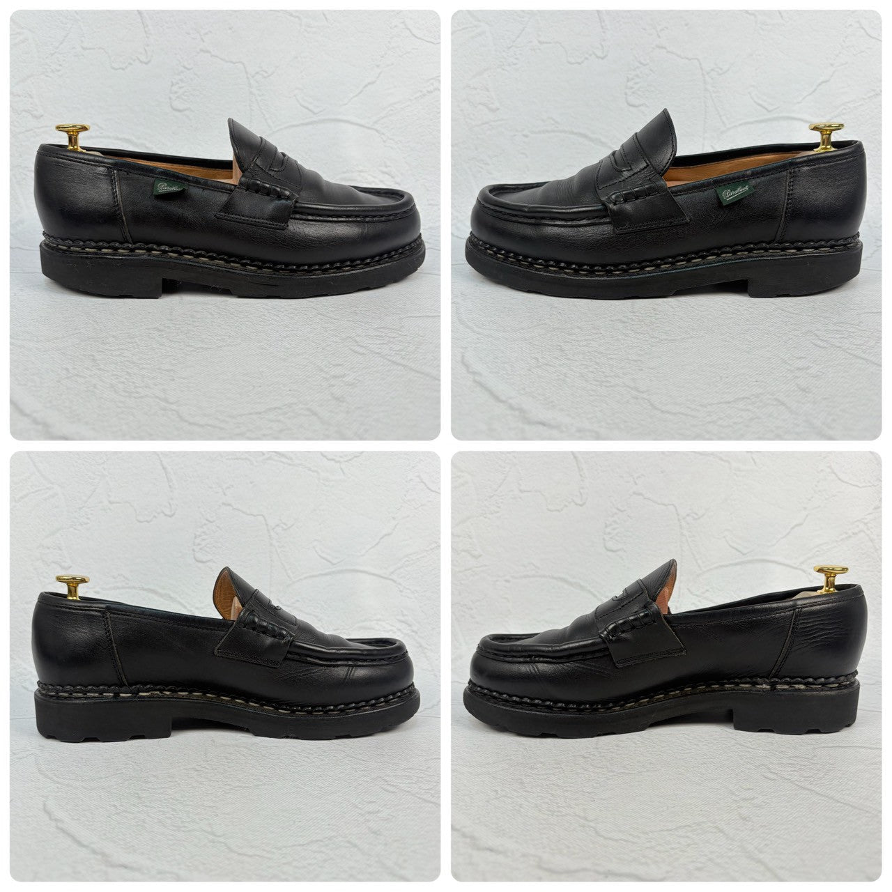 【良品】PARABOOT パラブーツ REIMS ランス コインローファー 黒 ブラック 6.5 ［W3238］