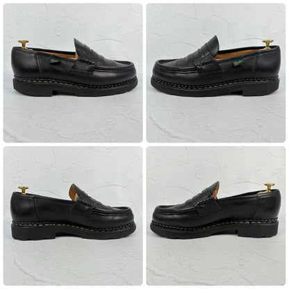 【良品】PARABOOT パラブーツ REIMS ランス コインローファー 黒 ブラック 6.5 ［W3238］