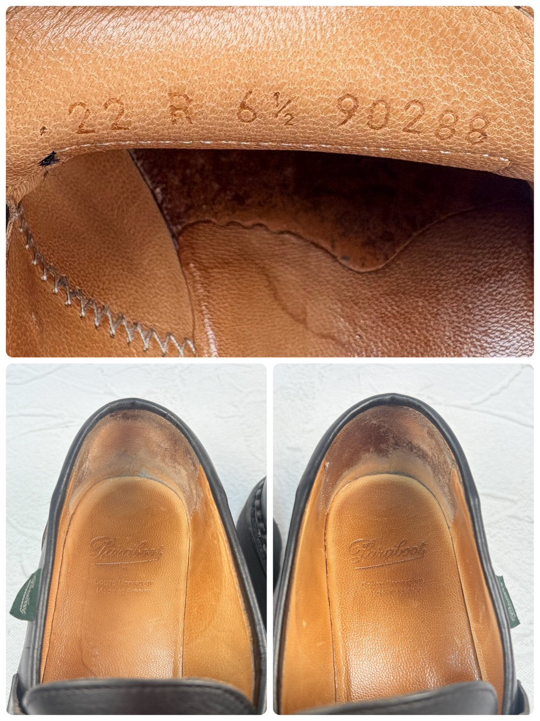 【良品】PARABOOT パラブーツ REIMS ランス コインローファー 黒 ブラック 6.5 ［W3238］