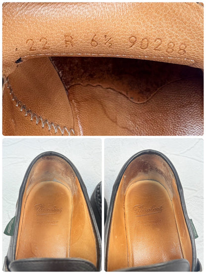 【良品】PARABOOT パラブーツ REIMS ランス コインローファー 黒 ブラック 6.5 ［W3238］