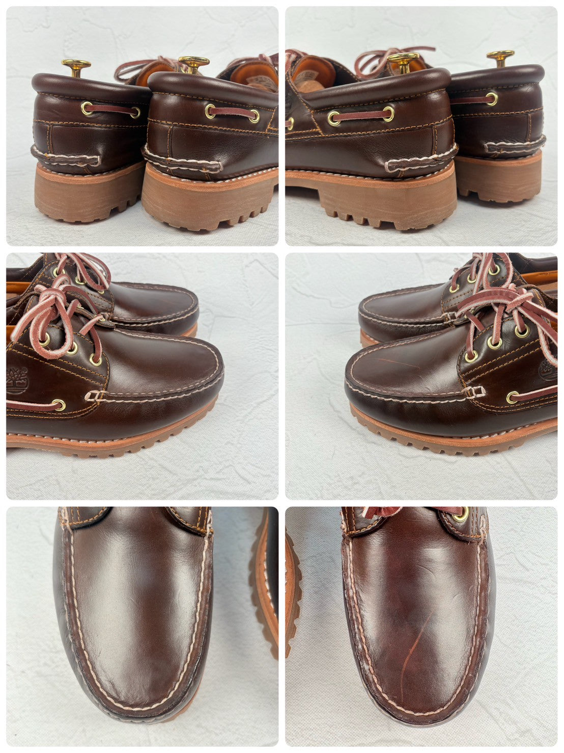 【美品】Timberland ティンバーランド 3-Eye Classic Lag スリーアイ クラシックラグ デッキシューズ 茶 ブラウン 26 米国［W3233］